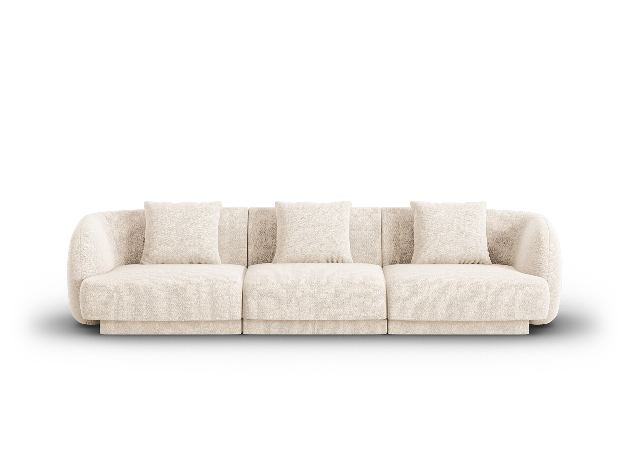 Canapea 3 locuri, Tulum, Cosmopolitan Design, 255x90x70 cm, tesatura chenille, bej deschis - imagine 6